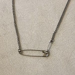 Sliver, paper clip, choker, necklace